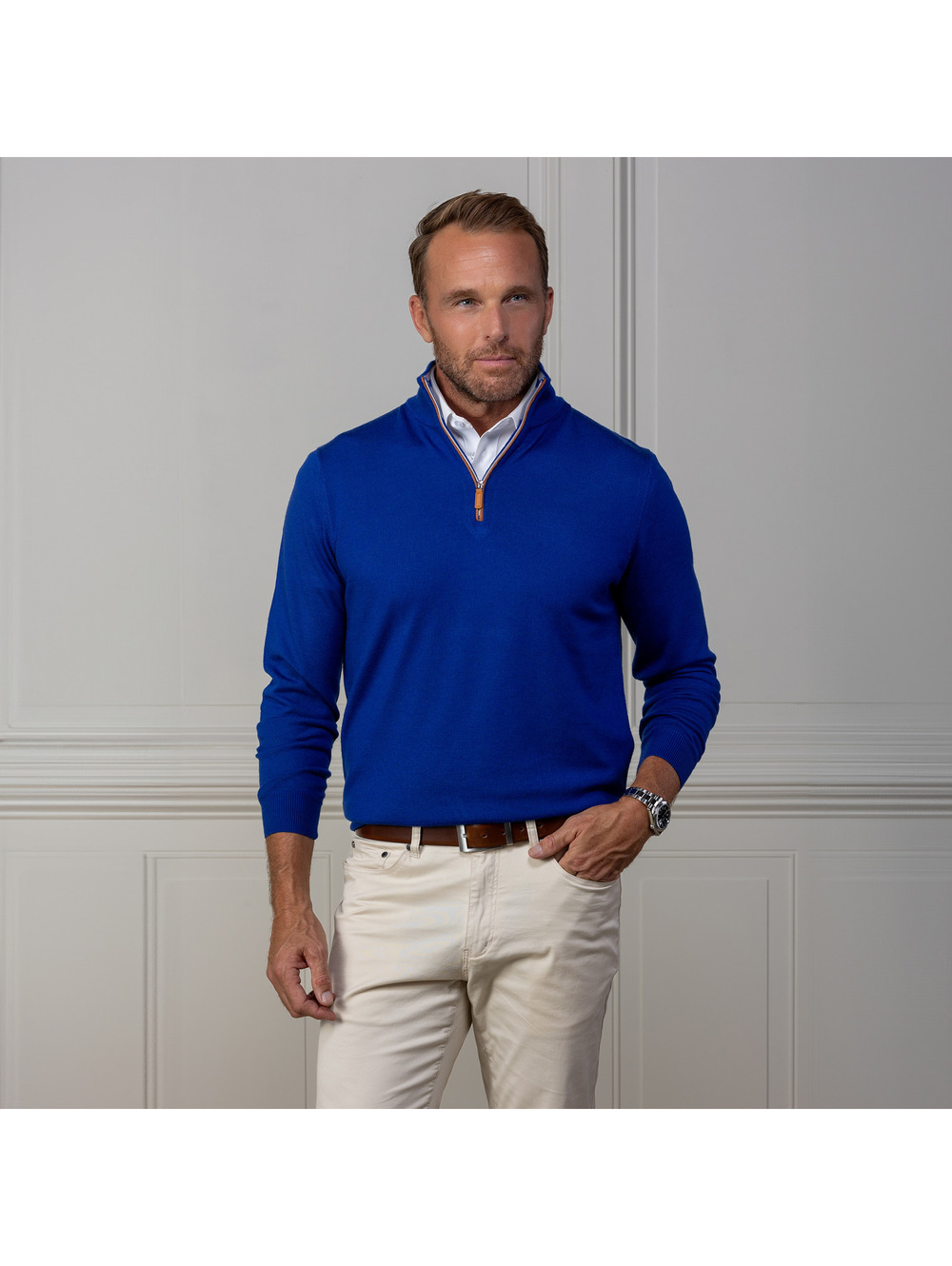 Collars & Co. NWT Australian Merino Quarter Zip Sweater - Size‎ Small